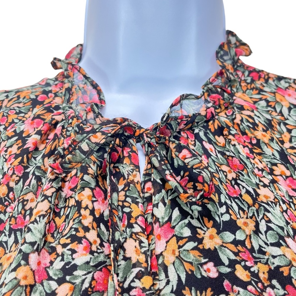 BB Dakota by‎ Steve Madden Women XS Darcy Chiffon Floral Maxi Tiered Dress - Picture 5 of 12